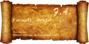 Faragó Arvid névjegykártya